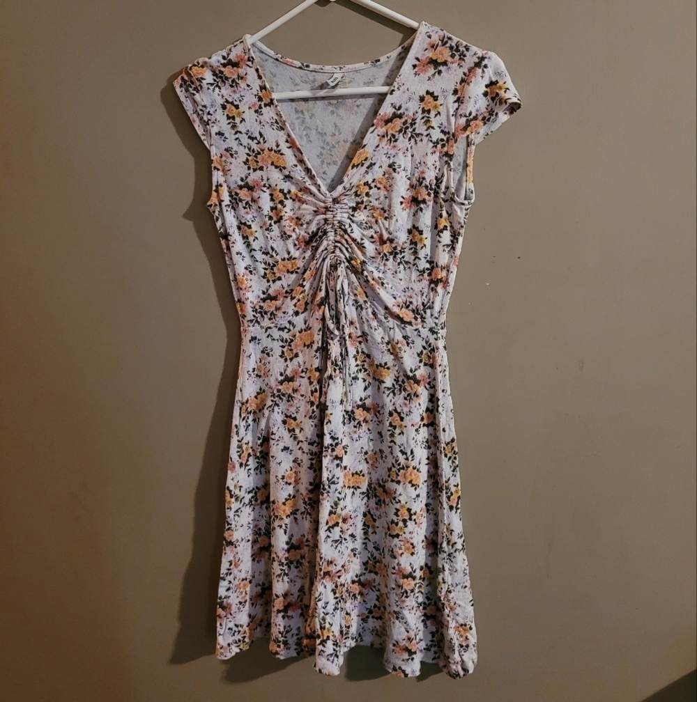 Mudd Brown and Orange Ruched Minidress Size S